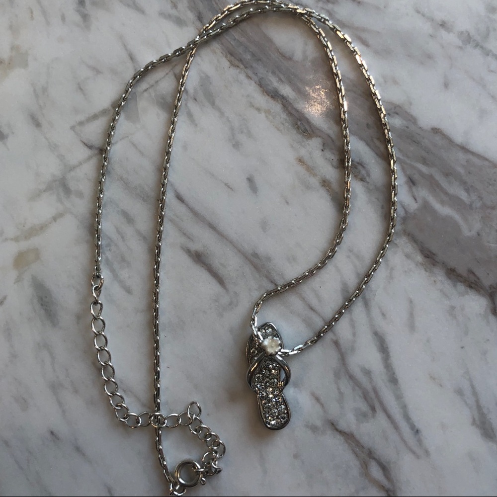Silver Flip Flop Necklace